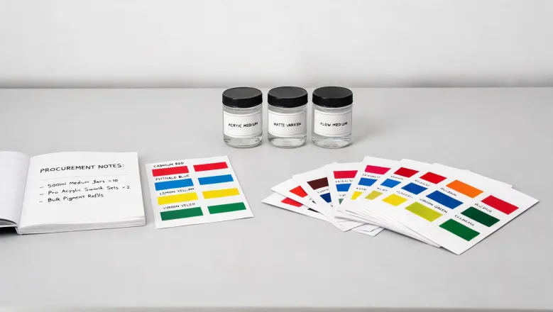 Liquitex blog feature with acrylic swatches